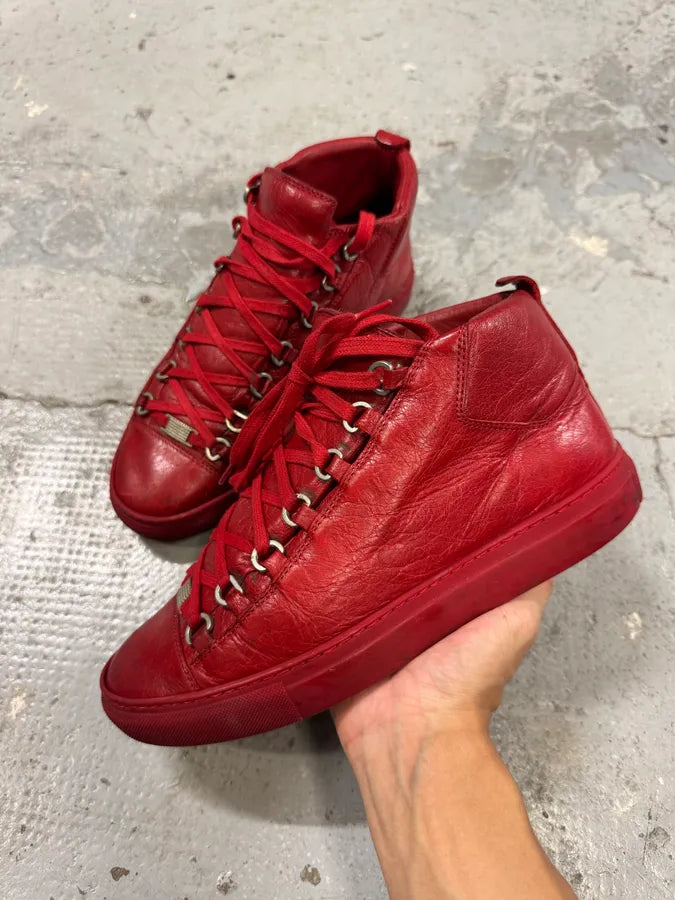 Balenciaga Arena Red Leather High Sneakers PTqDZSo 1