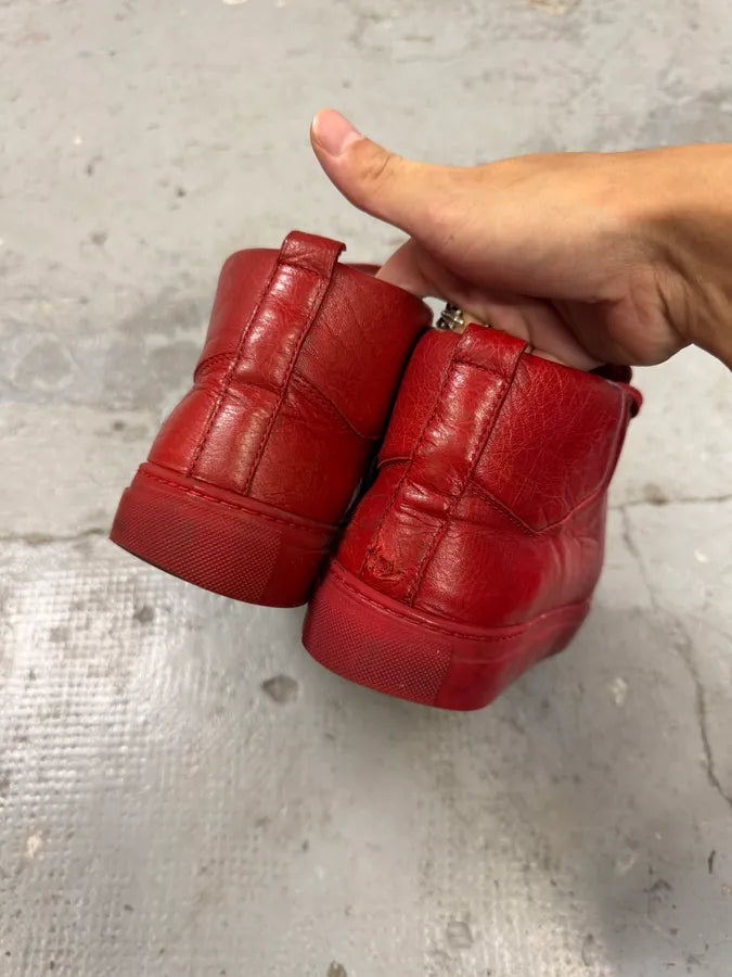 Balenciaga Arena Red Leather High Sneakers PTqDZSo 2