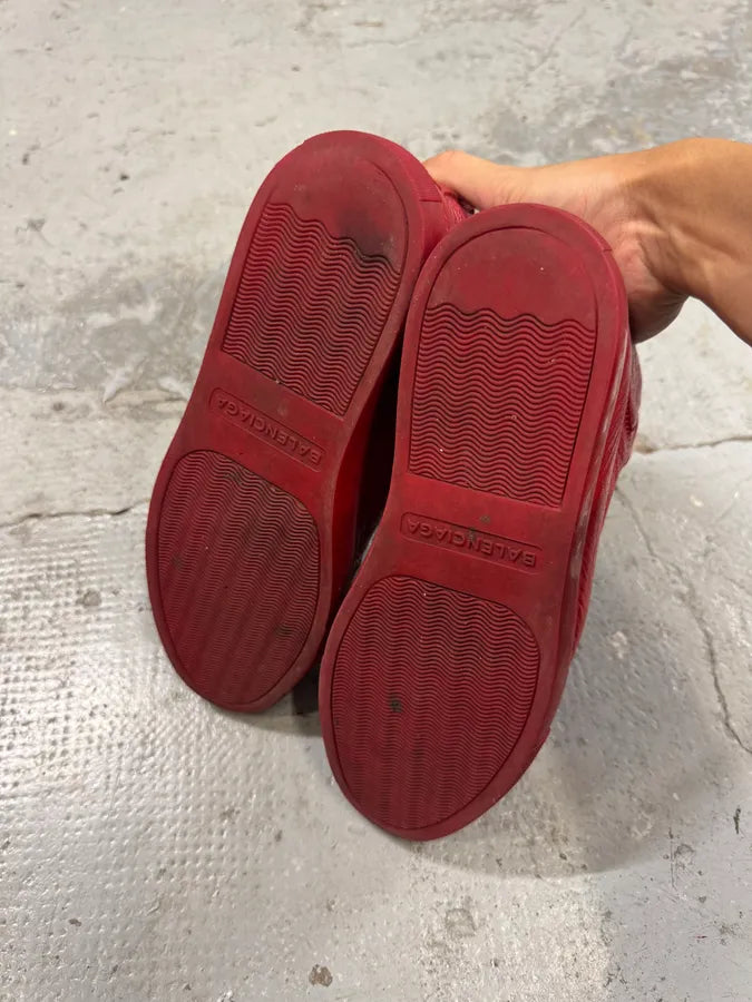 Balenciaga Arena Red Leather High Sneakers PTqDZSo 5
