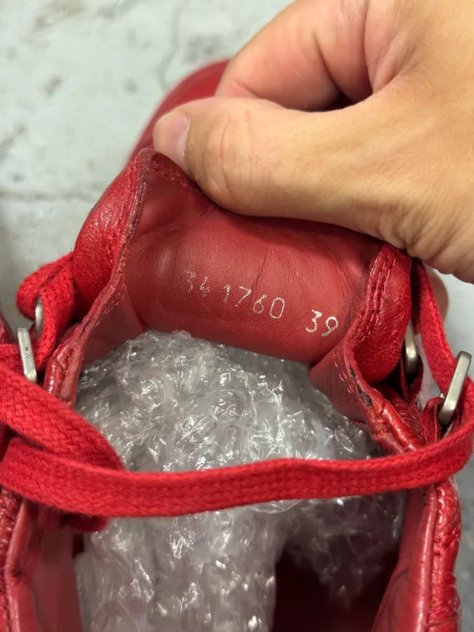 Balenciaga Arena Red Leather High Sneakers PTqDZSo 8