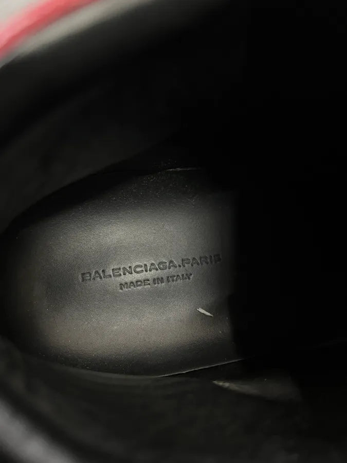 Balenciaga Arena Red Leather High-Top Sneakers qWuySUA 7