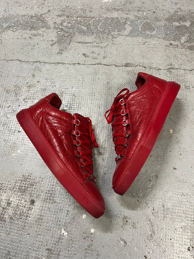 Balenciaga Arena Red Leather Low Sneakers hTWVtuV 1