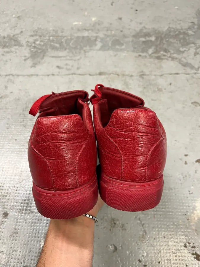 Balenciaga Arena Red Leather Low Sneakers hTWVtuV 4