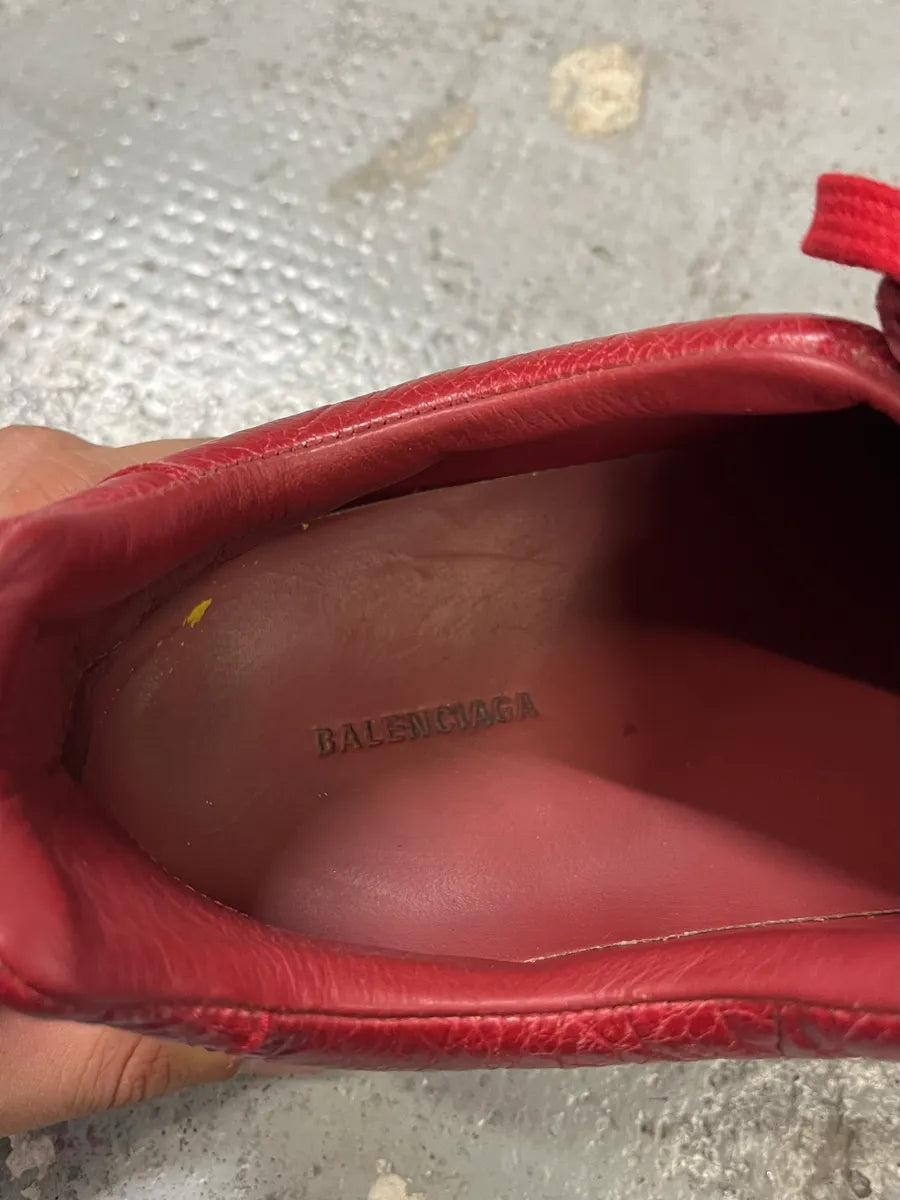 Balenciaga Arena Red Leather Low Sneakers hTWVtuV 6