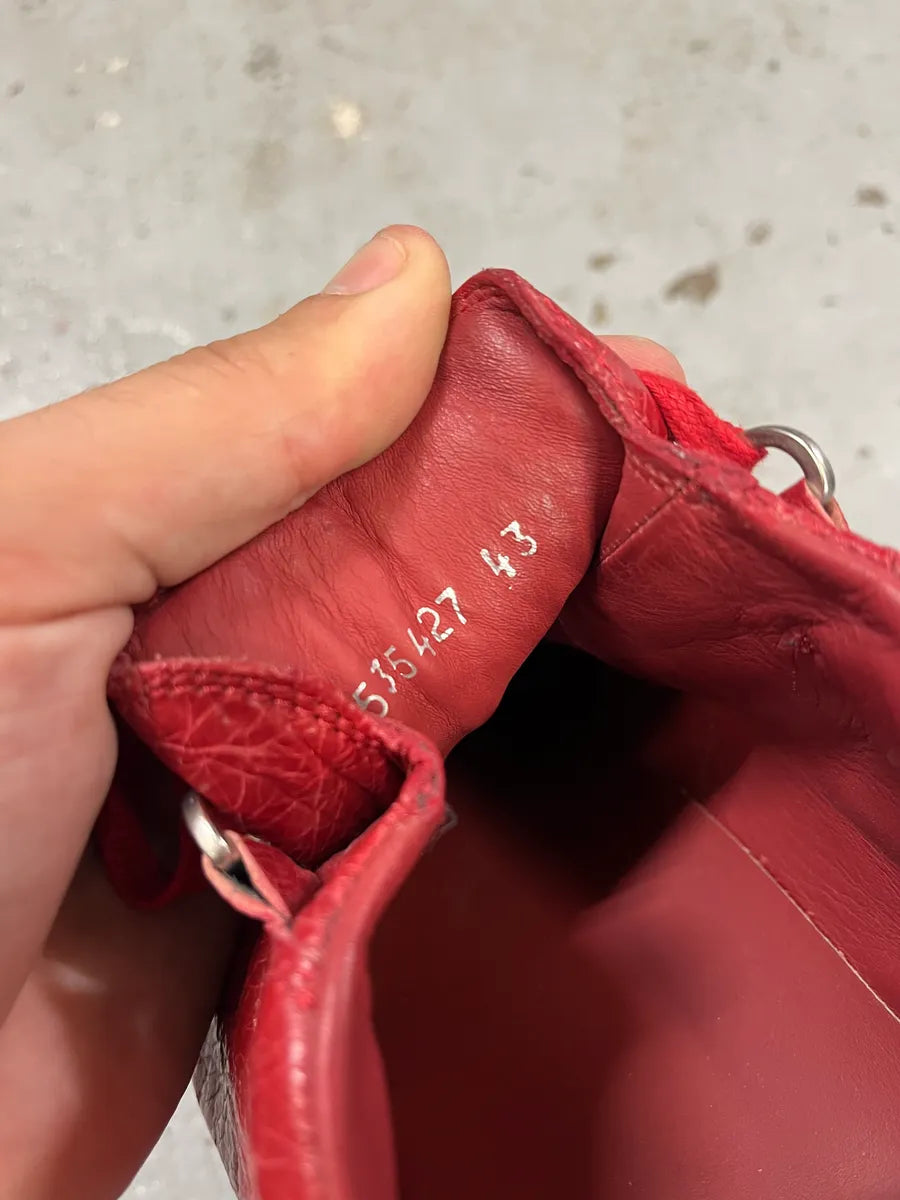 Balenciaga Arena Red Leather Low Sneakers hTWVtuV 7