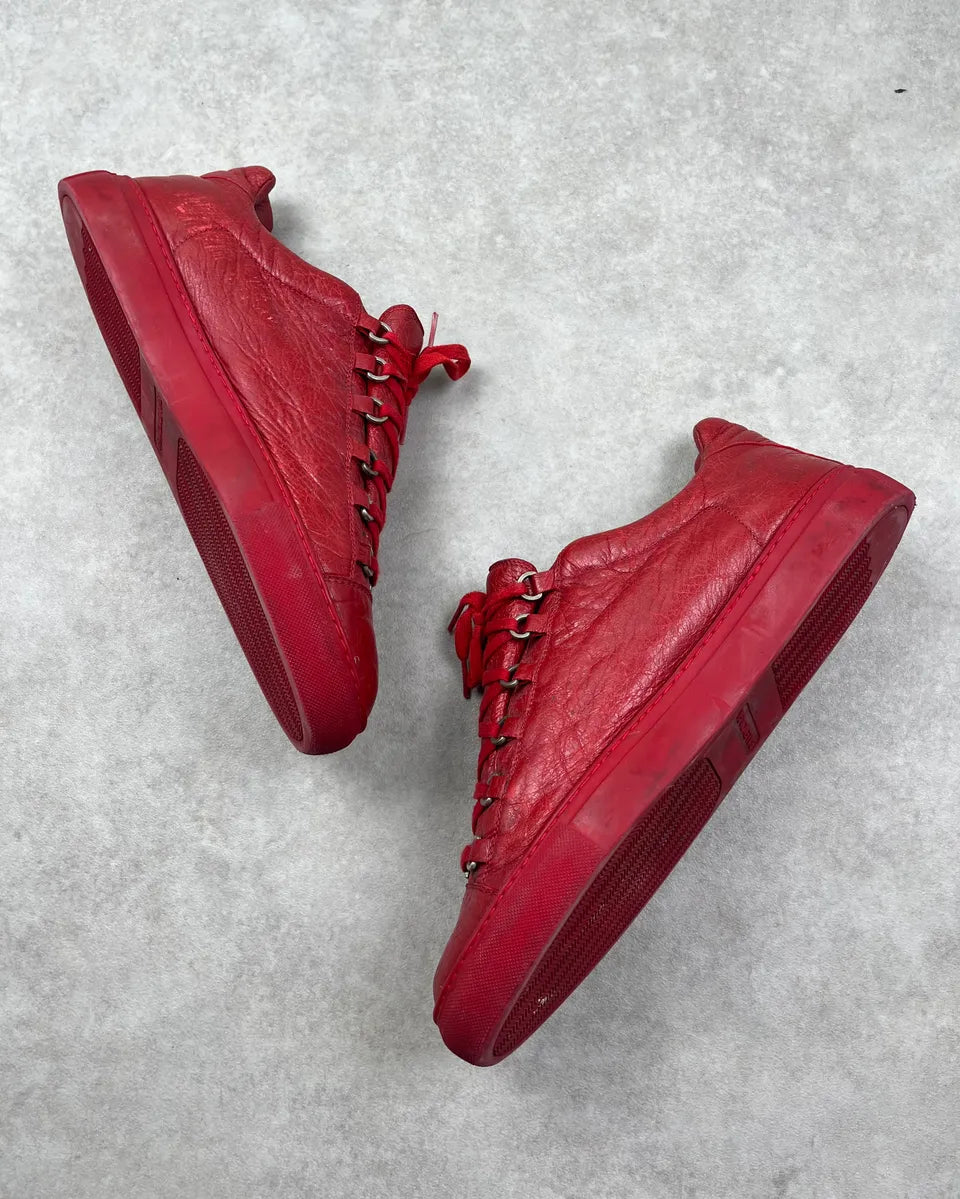 Balenciaga Arena Red Leather Low Sneakers wLCdCkm 2