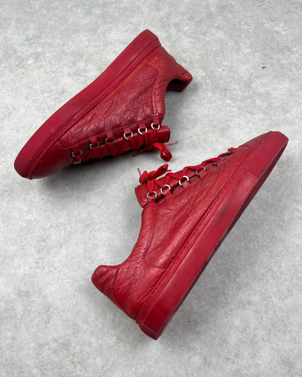 Balenciaga Arena Red Leather Low Sneakers wLCdCkm 3
