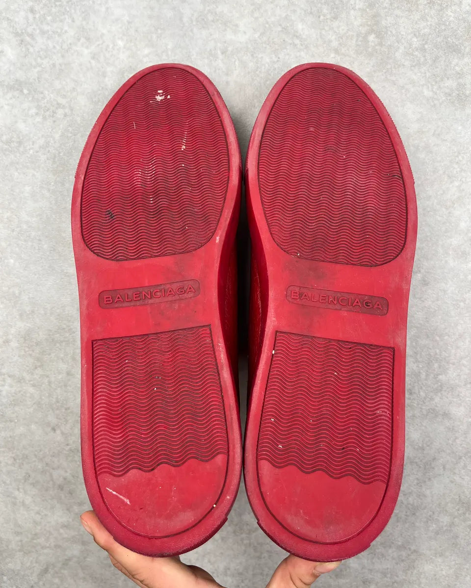 Balenciaga Arena Red Leather Low Sneakers wLCdCkm 6