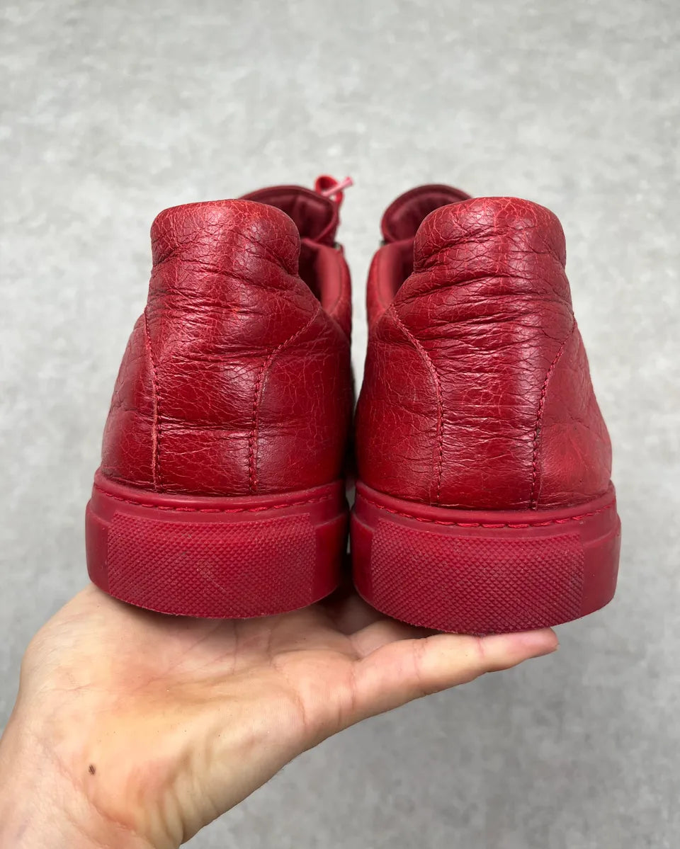 Balenciaga Arena Red Leather Low Sneakers wLCdCkm 7