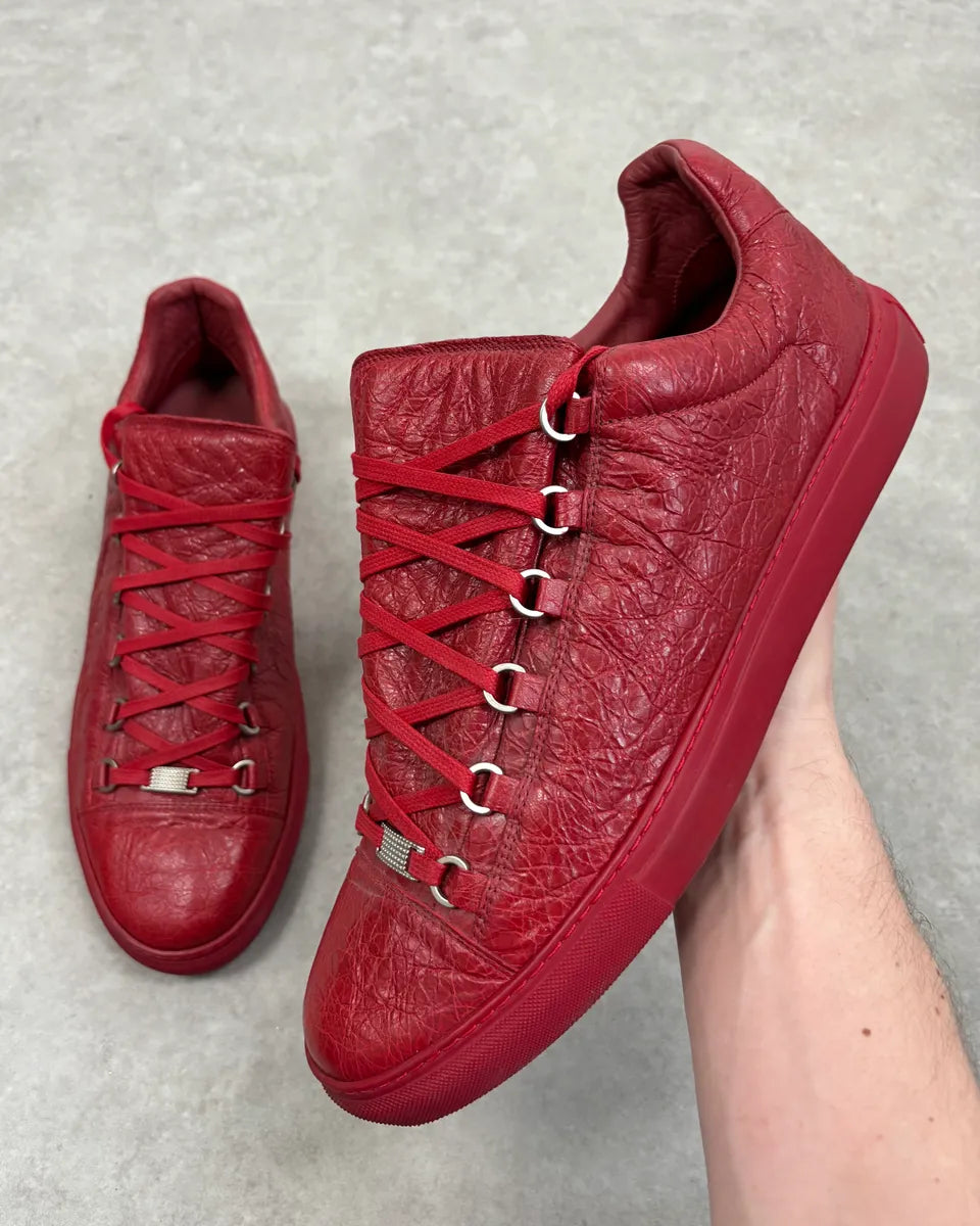 Balenciaga Arena Red Leather Low Sneakers YUhYagY 0