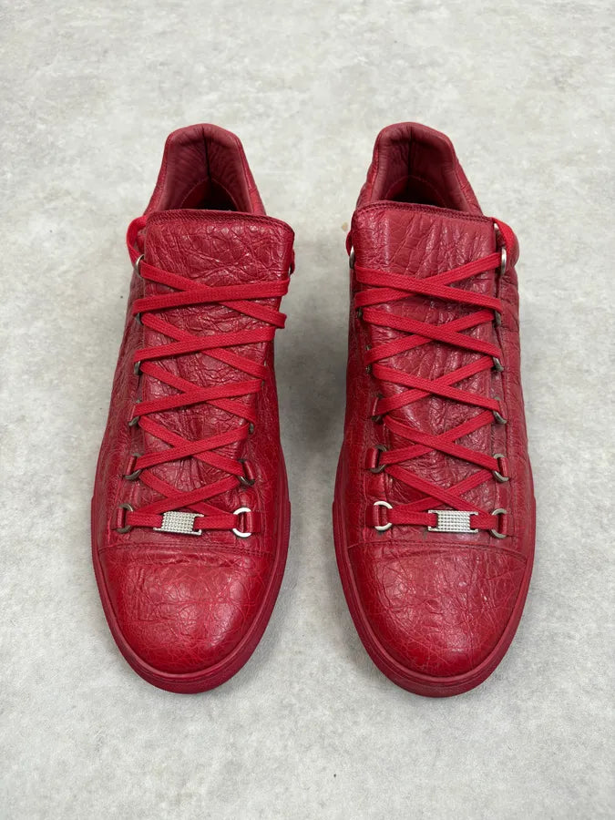 Balenciaga Arena Red Leather Low Sneakers YUhYagY 1