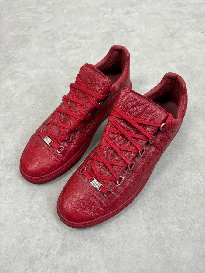Balenciaga Arena Red Leather Low Sneakers YUhYagY 2