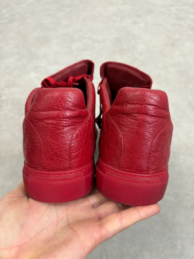 Balenciaga Arena Red Leather Low Sneakers YUhYagY 4