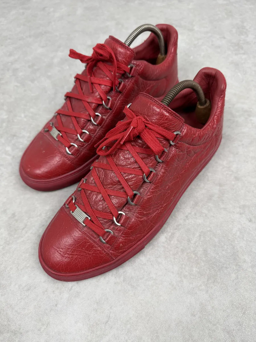 Balenciaga Arena Red Low Leather Sneakers tWnUMeS 1