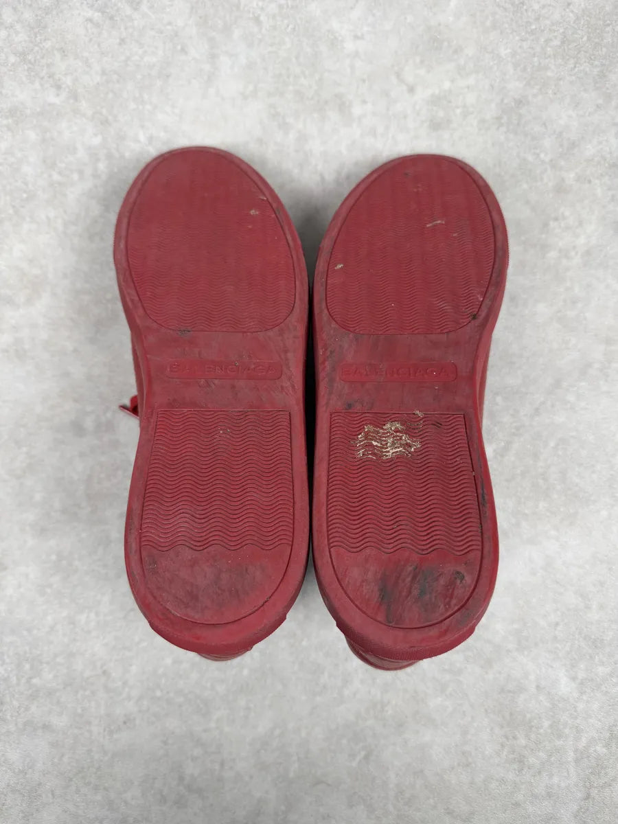 Balenciaga Arena Red Low Leather Sneakers tWnUMeS 3
