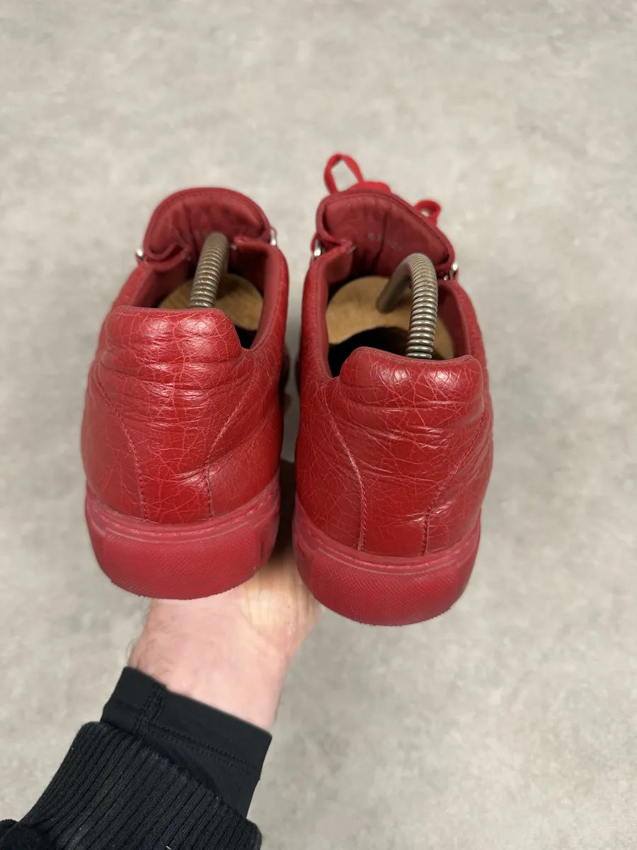 Balenciaga Arena Red Low Leather Sneakers tWnUMeS 6
