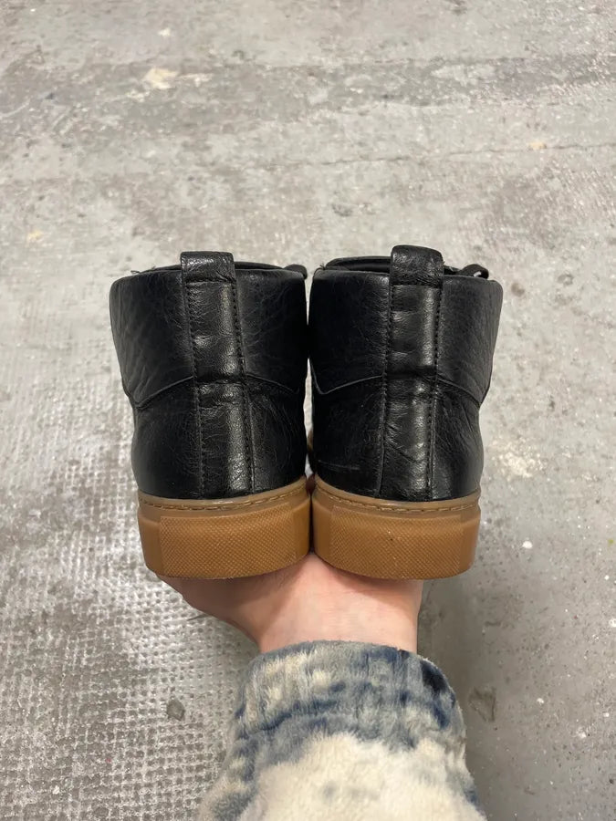 Balenciaga Arena Satin Cracked Leather High Sneakers vTJlypf 7