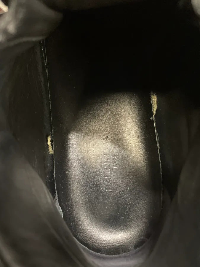 Balenciaga Arena Satin Cracked Leather High Sneakers vTJlypf 9