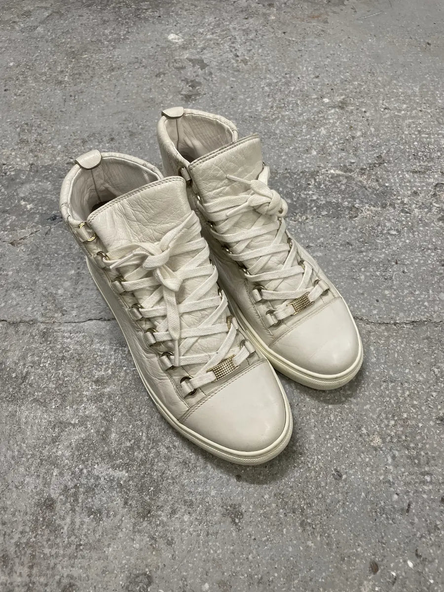 Balenciaga Arena White High Leather Shoes (41.5eu/us8) 2