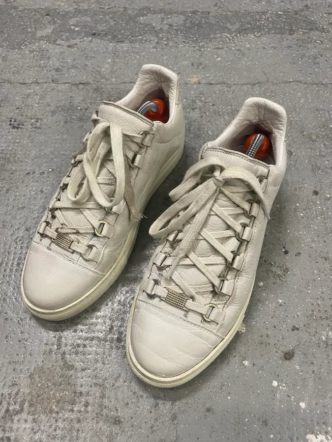 Balenciaga Arena White Leather Shoes (40.5eu/us7.5) 2