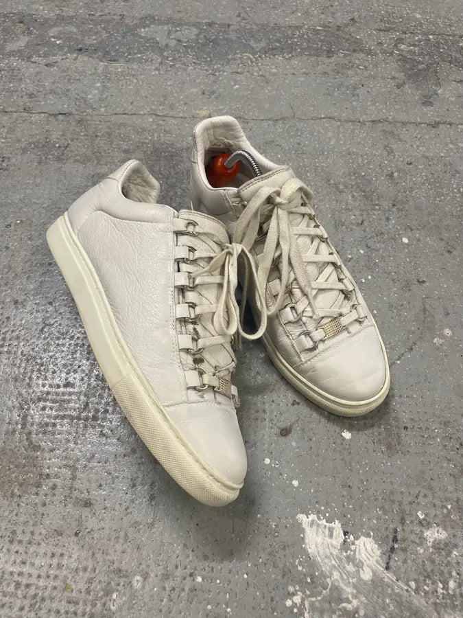 Balenciaga Arena White Leather Shoes (40.5eu/us7.5) 4