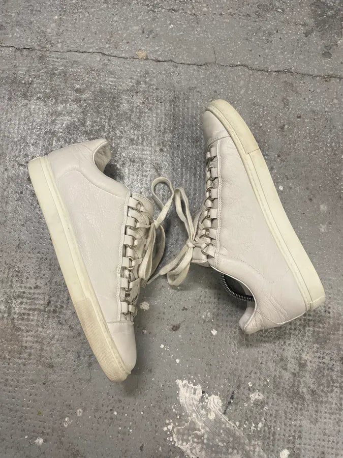 Balenciaga Arena White Leather Shoes (40.5eu/us7.5) 5