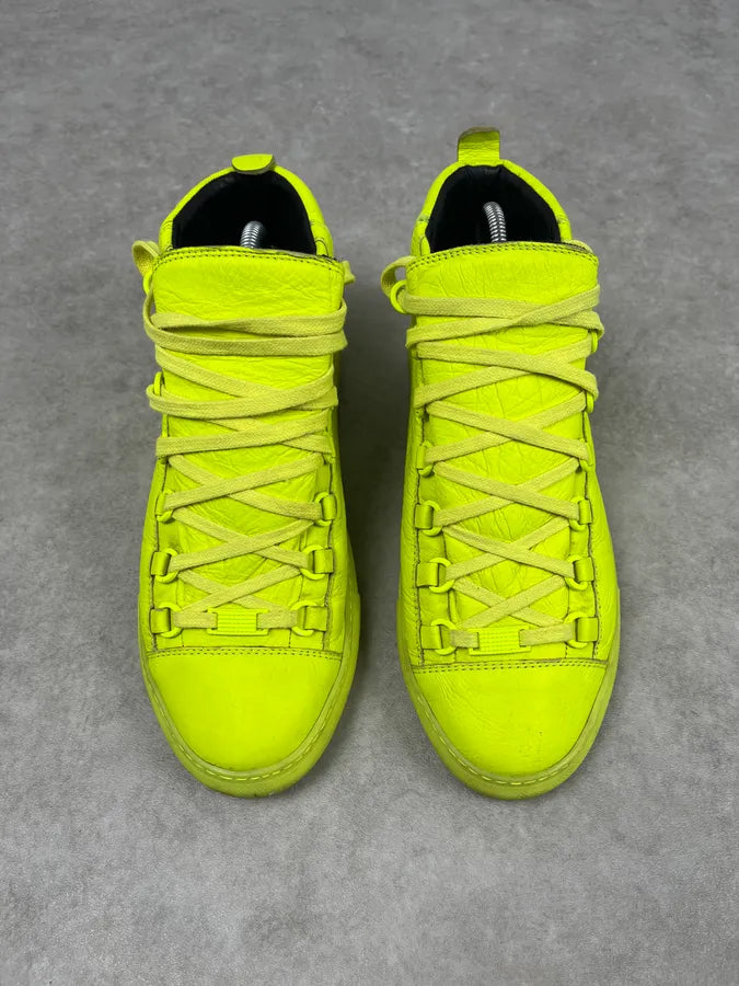 Balenciaga Arena Yellow Fluo High Leather Sneakers CieXyTI 1