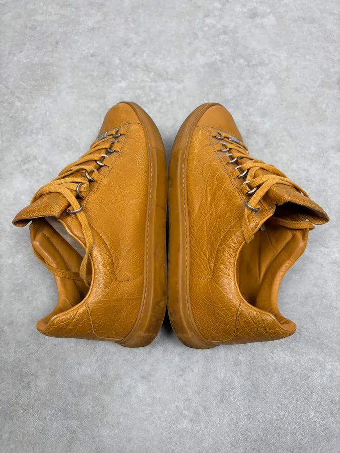 Balenciaga Arena Yellow Leather Sneakers fPLABJa 4