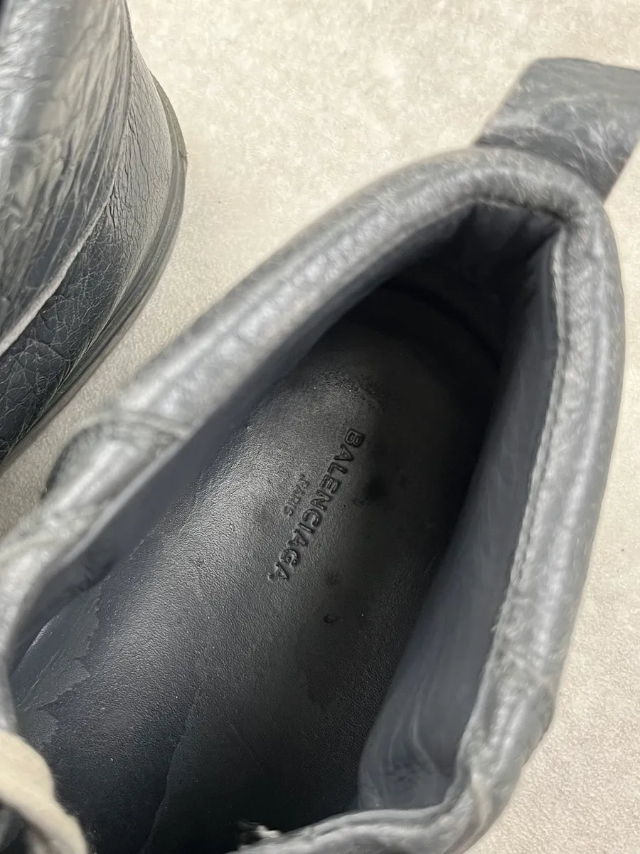 2010s Balenciaga Arena Grey High Leather Sneakers alAjPba 7