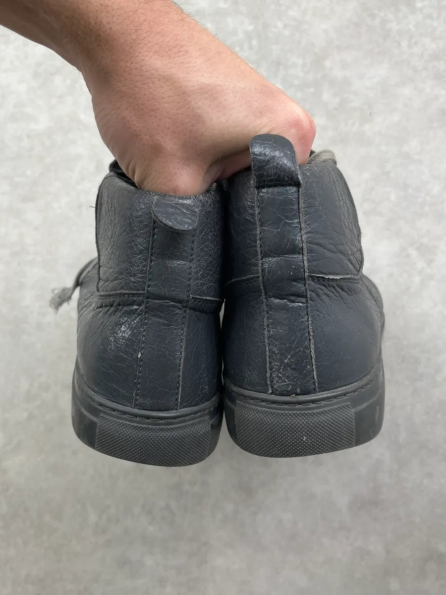 2010s Balenciaga Arena Grey High Leather Sneakers alAjPba 5
