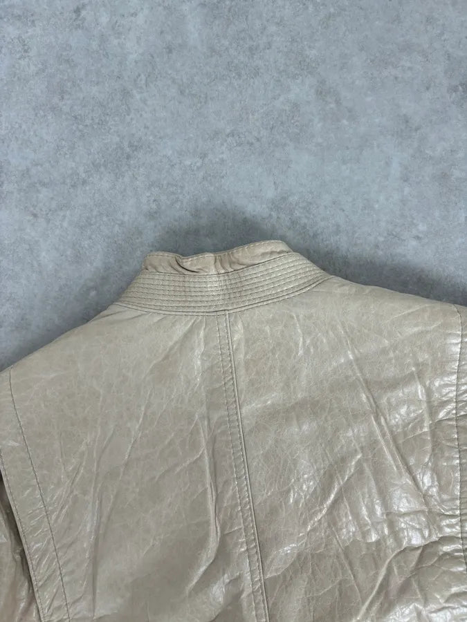 AW2006 Balenciaga Beige Premium Leather Jacket wKYIPXp 5