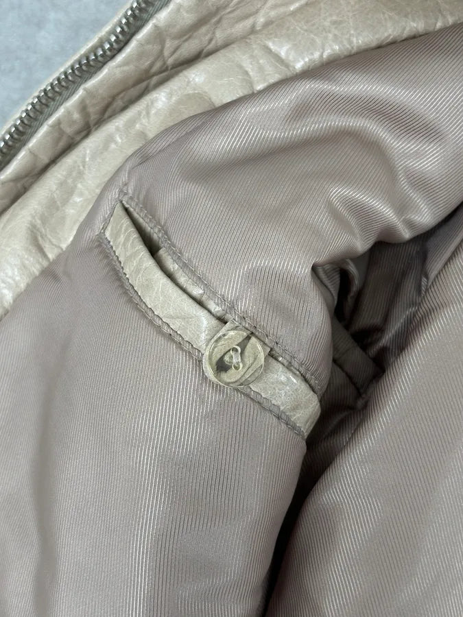 AW2006 Balenciaga Beige Premium Leather Jacket wKYIPXp 8