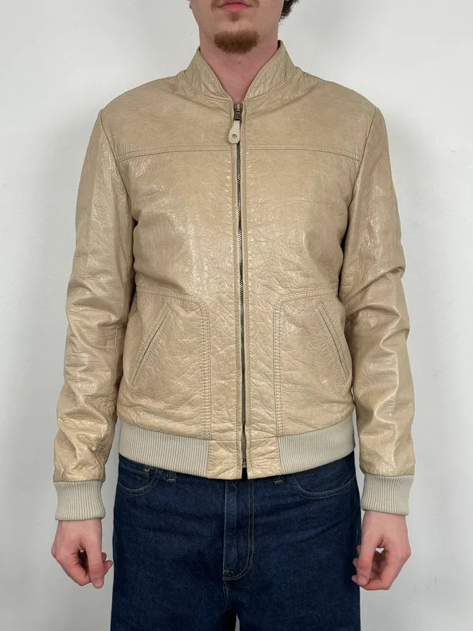 AW2006 Balenciaga Beige Premium Leather Jacket wKYIPXp 1
