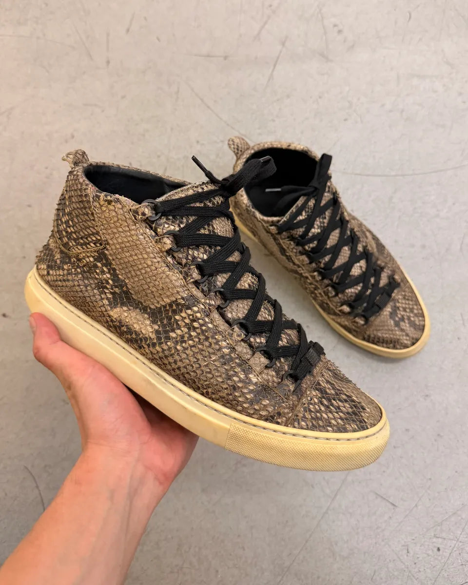 Balenciaga Beige Python High Arena Sneakers gaxtllY 0