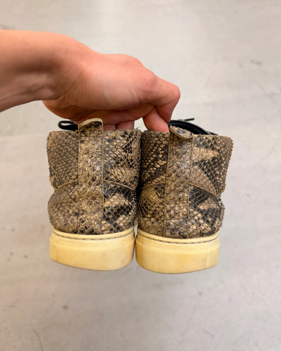 Balenciaga Beige Python High Arena Sneakers gaxtllY 5