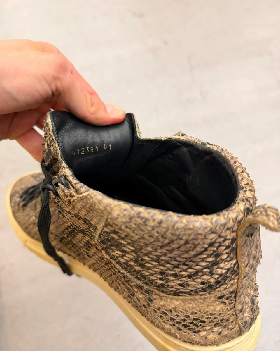Balenciaga Beige Python High Arena Sneakers gaxtllY 7