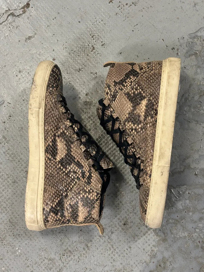 Balenciaga Arena Beige Python Leather High Sneakers CIkwQJn 1