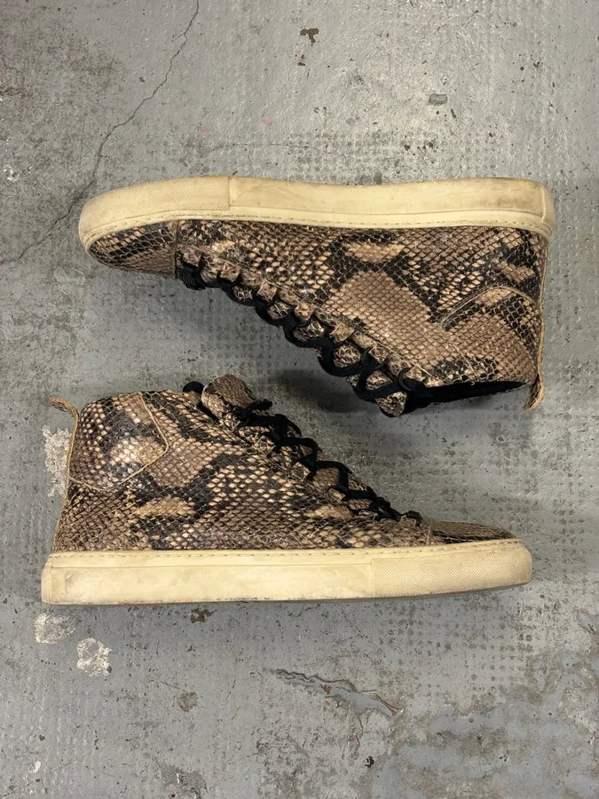Balenciaga Arena Beige Python Leather High Sneakers CIkwQJn 8