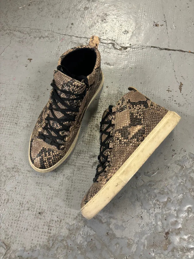 Balenciaga Arena Beige Python Leather High Sneakers CIkwQJn 2
