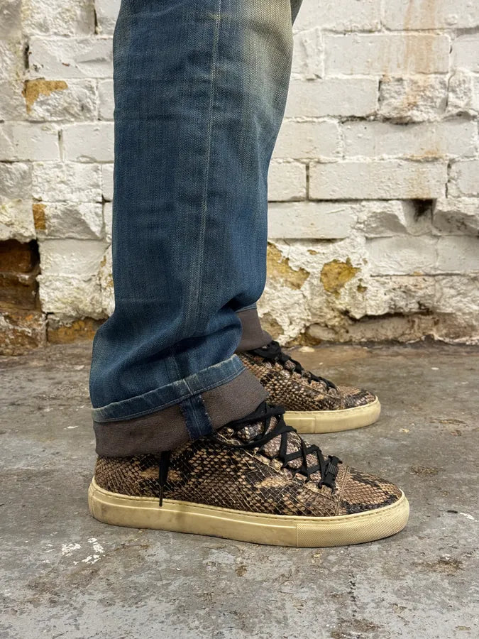 Balenciaga Arena Beige Python Leather High Sneakers CIkwQJn 4