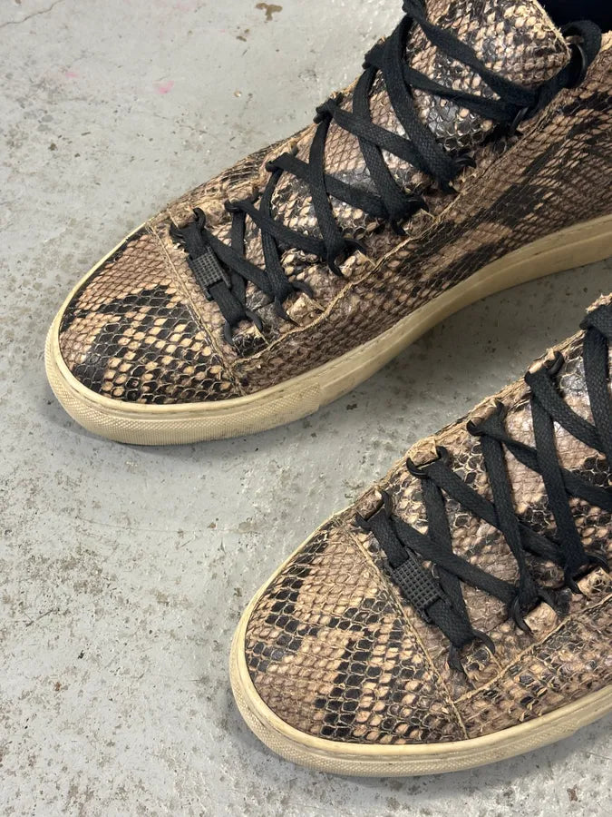 Balenciaga Arena Beige Python Leather High Sneakers CIkwQJn 7