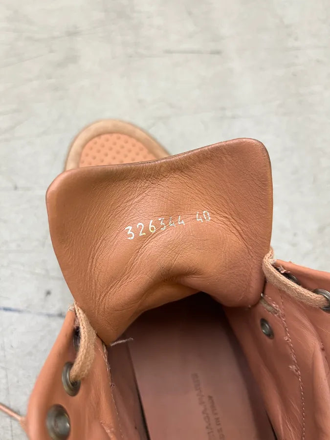 Balenciaga Beige Suede Leather Perforated High Sneakers oiidgGA 6