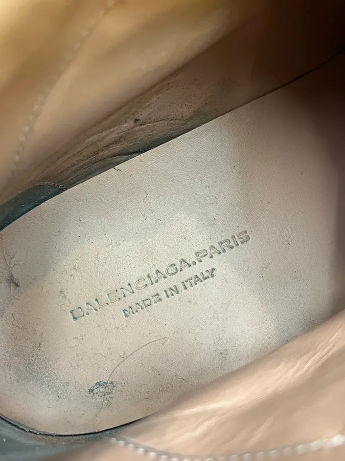 Balenciaga Beige Suede Leather Perforated High Sneakers oiidgGA 7