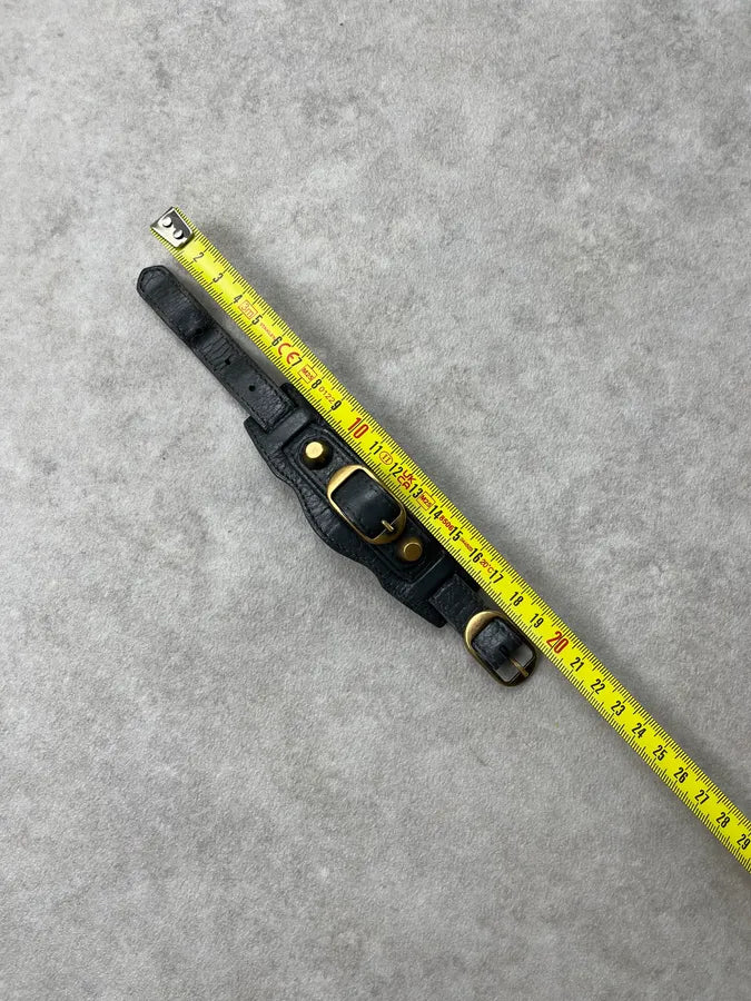 Balenciaga Black & Gold Studded City Leather Bracelet JISuBAx 6
