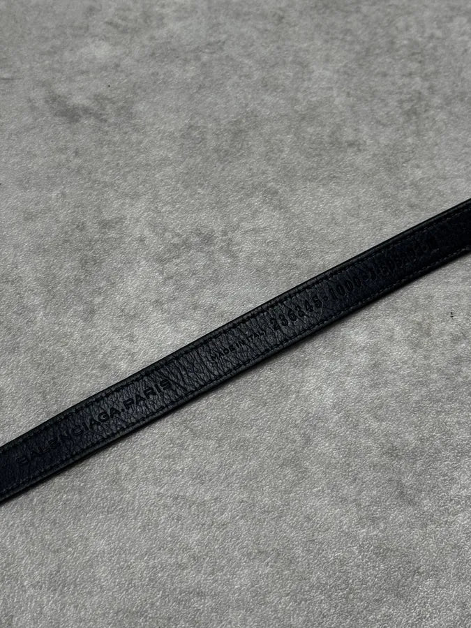 Balenciaga Black & Gold Studded City Leather Bracelet bwWArRF 7