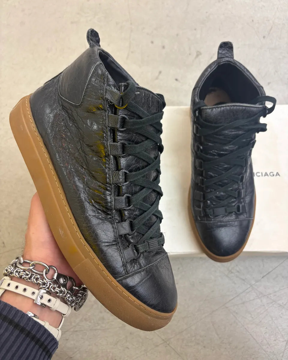Balenciaga Arena Black Gum Sole High Sneakers pMDznCT 0