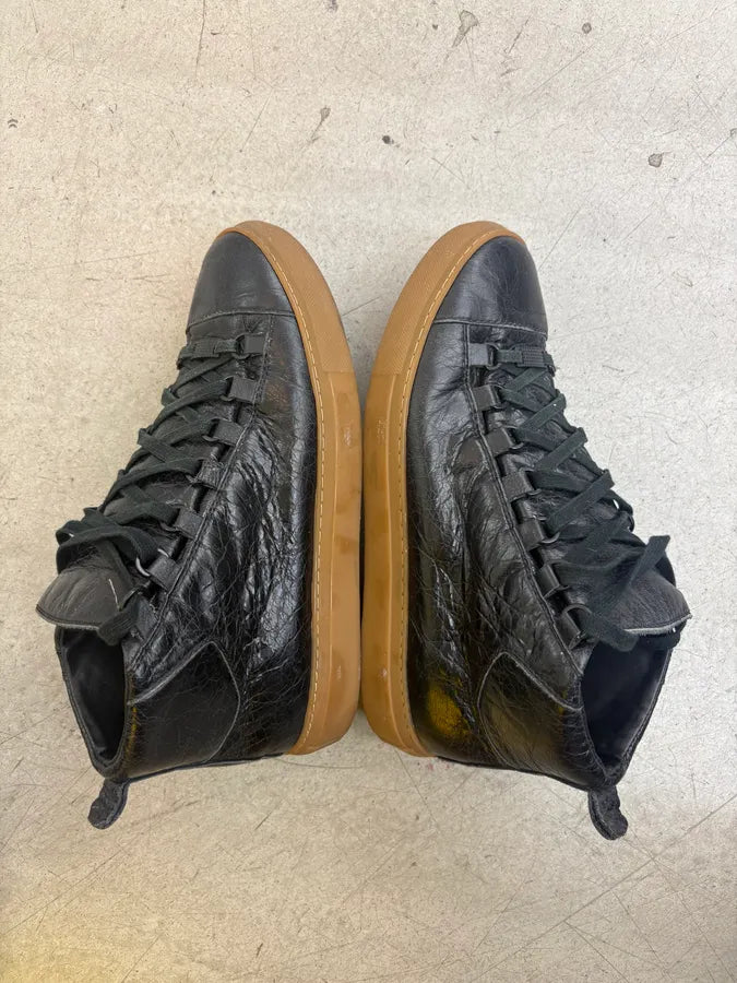 Balenciaga Arena Black Gum Sole High Sneakers pMDznCT 4