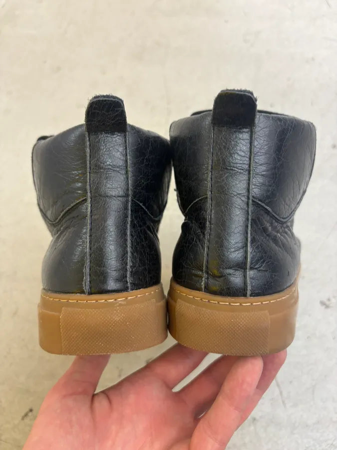 Balenciaga Arena Black Gum Sole High Sneakers pMDznCT 5