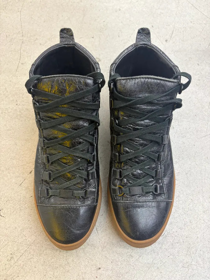 Balenciaga Arena Black Gum Sole High Sneakers pMDznCT 1