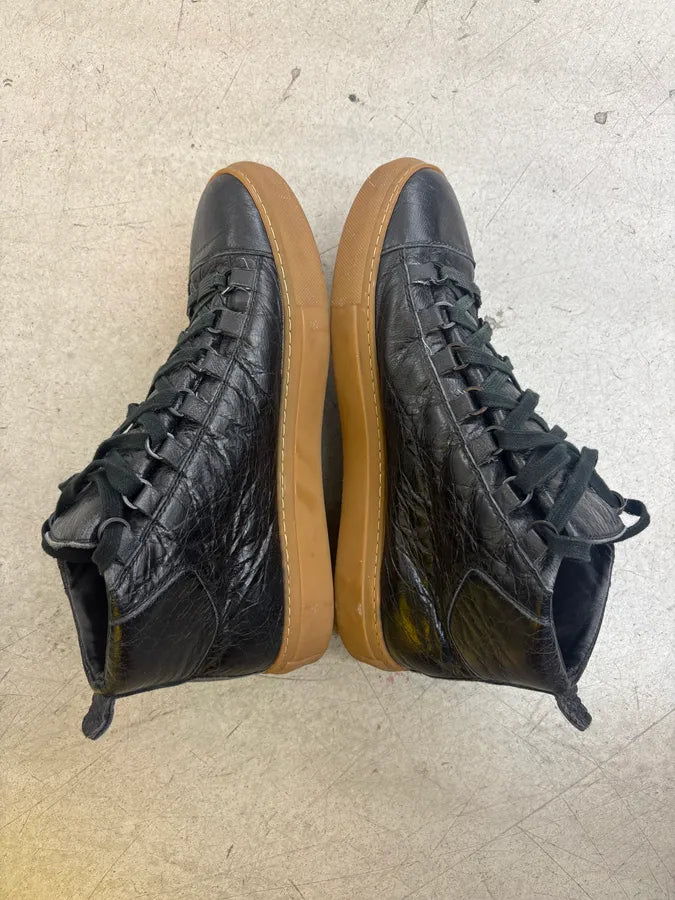 Balenciaga Arena Black Gum Sole High Sneakers pMDznCT 3